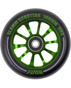Stuntstep Wiel Aluminium 100mm Slamm Flair 2.0 Met Abec 9 Lagers In Color Zwart -Rijden Speelgoed Winkel SL580 2 Slamm 100mm Flair 2.0 Alloy Core Wheel Green speelactief.nl 1