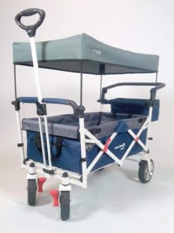 Active Outdoor Bolderkar Blauw Incl. Zonnedak, Extra Bagagetas En Extension. -Rijden Speelgoed Winkel bolderwagen active outdoor wagon blauw trekstang voor