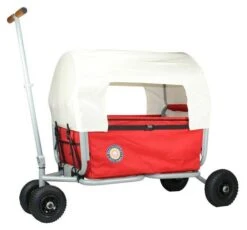 Beachtrekker Life Huif Bolderwagen -Rijden Speelgoed Winkel bolderwagen opvouwbaar beachtrekker life rood met huif 1