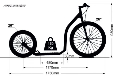 Volwassen Step CRUSSIS URBAN 4.3 BLACK/ORANGE 26/20 2 Volwassen Step CRUSSIS URBAN 4.3 BLACK/ORANGE 26/20 - Afbeelding 2