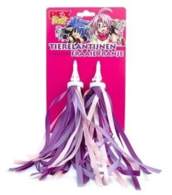 Stuurlint Streamer Pexkids Handvatversiering -Rijden Speelgoed Winkel pexkids streamers versiering stuur paars roze speelactief.nl
