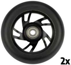 Stuntstep Wiel 110mm Alu Wheel Met Lagers Abec9 Black -Rijden Speelgoed Winkel stuntstepwielen set alu velg 52LK ZWZ black speelactief.nl