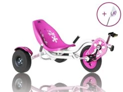 Rijden Speelgoed Winkel -Rijden Speelgoed Winkel triker lady rocker ligfiets wit met roze bloemen 1