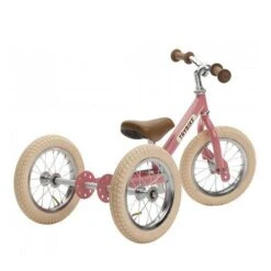 Trybike Steel Pink 2-in-1 Loopfiets Vintage Roze -Rijden Speelgoed Winkel trybike steel pink 1 1