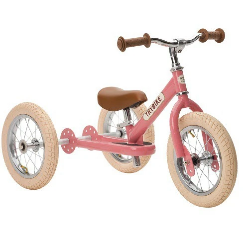 Trybike Steel Pink 2-in-1 Loopfiets Vintage Roze